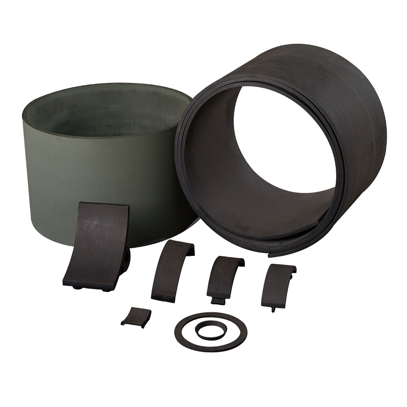 Forro de freno sin amianto semiflexible y semicurado o completamente curado